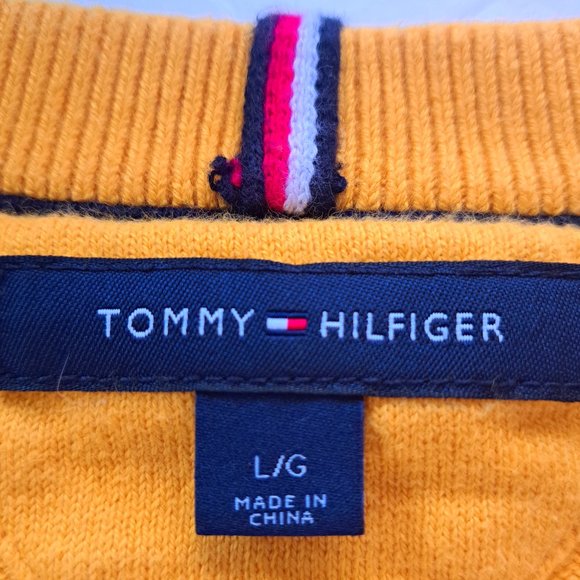 TOMMY HIFIGER mens SWEATER Size LARGE embroidered BIG LOGO Simply UNIQUE - Picture 3 of 7